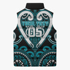 Custom Aotearoa Tapuika Sleeveless Puffer Jacket Maori Tribal Pattern