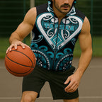 Custom Aotearoa Tapuika Sleeveless Zip Hoodie Maori Tribal Pattern