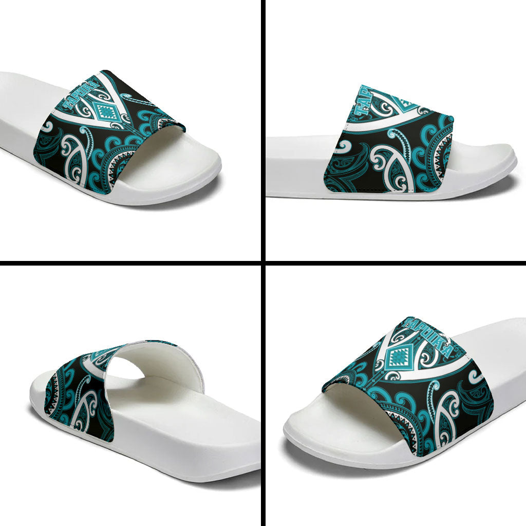 Aotearoa Tapuika Slide Sandals Maori Tribal Pattern