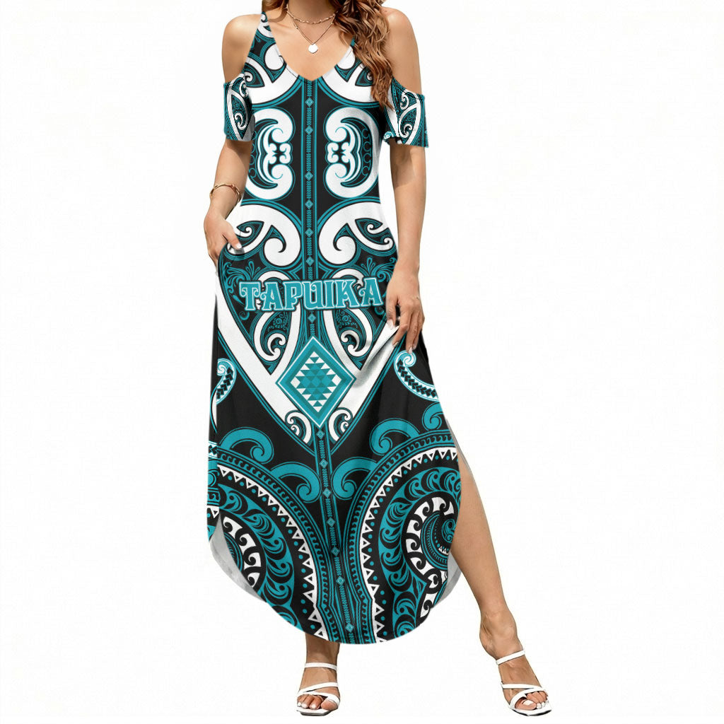 Custom Aotearoa Tapuika Summer Maxi Dress Maori Tribal Pattern