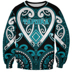 Custom Aotearoa Tapuika Sweatshirt Maori Tribal Pattern