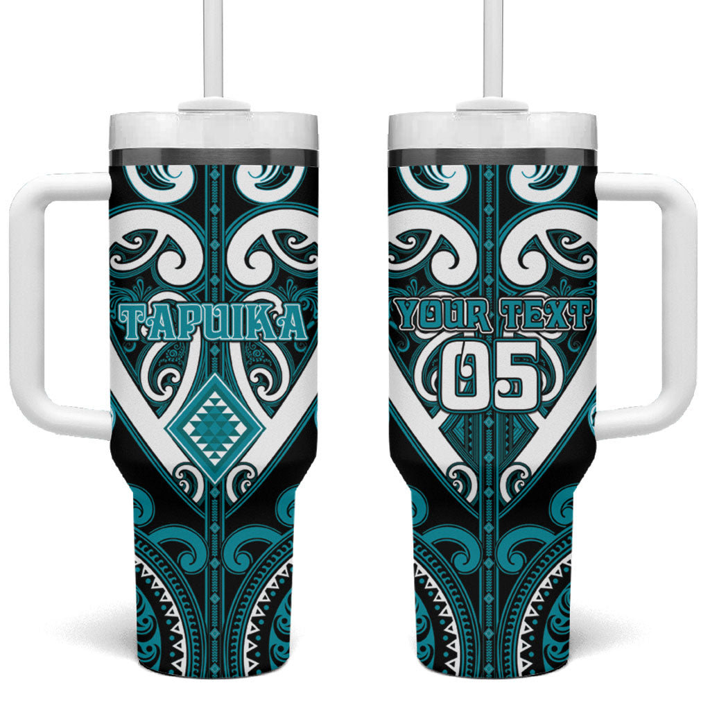 Custom Aotearoa Tapuika Tumbler With Handle Maori Tribal Pattern