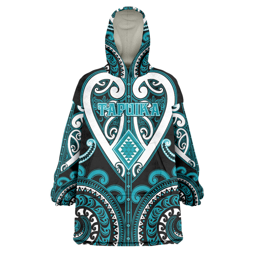 Custom Aotearoa Tapuika Wearable Blanket Hoodie Maori Tribal Pattern