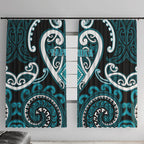 Aotearoa Tapuika Window Curtain Maori Tribal Pattern