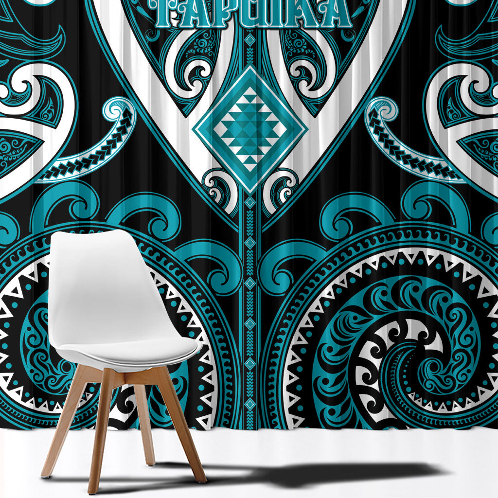 Aotearoa Tapuika Window Curtain Maori Tribal Pattern