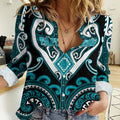 Custom Aotearoa Tapuika Women Casual Shirt Maori Tribal Pattern