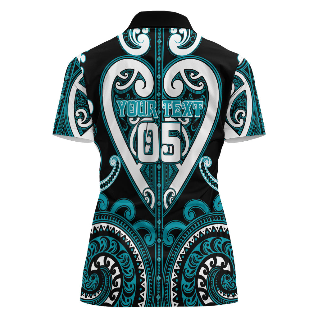 Custom Aotearoa Tapuika Women Polo Shirt Maori Tribal Pattern