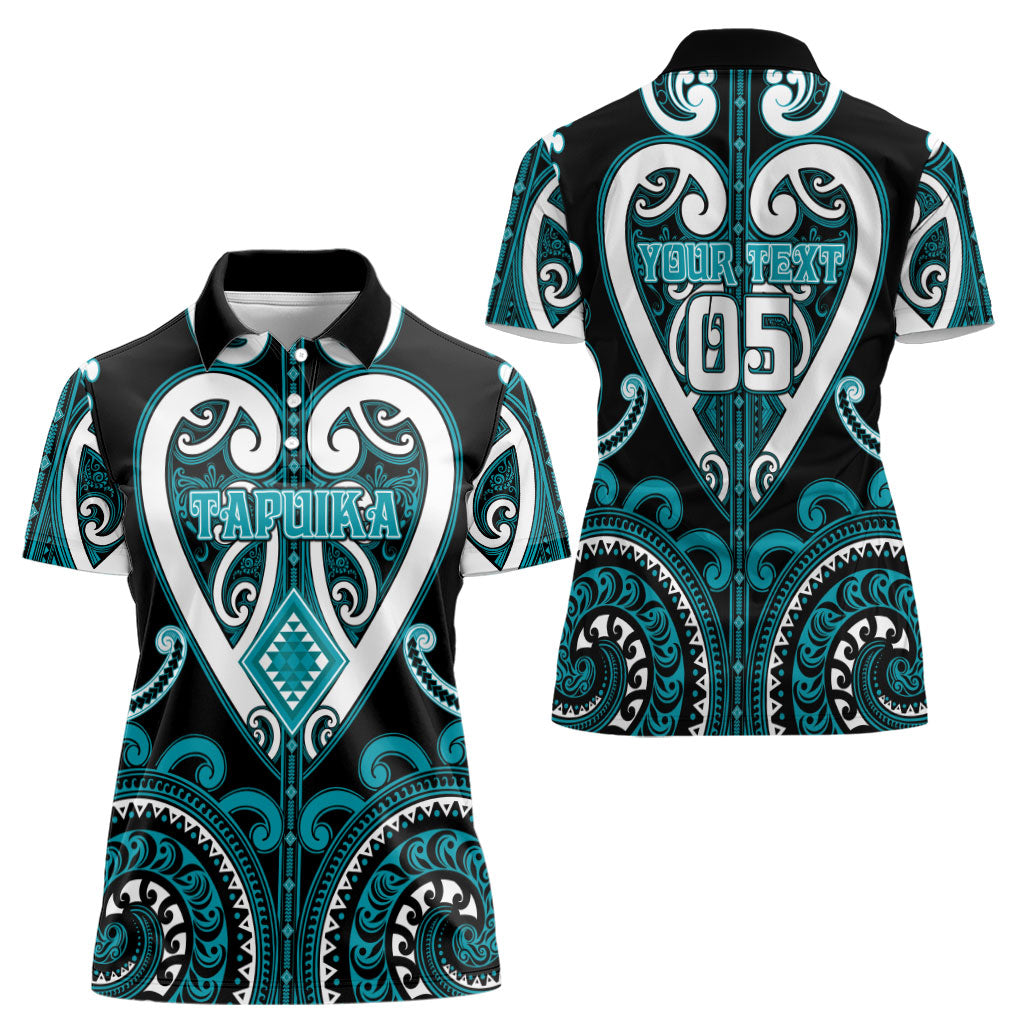 Custom Aotearoa Tapuika Women Polo Shirt Maori Tribal Pattern