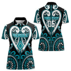 Custom Aotearoa Tapuika Women Polo Shirt Maori Tribal Pattern