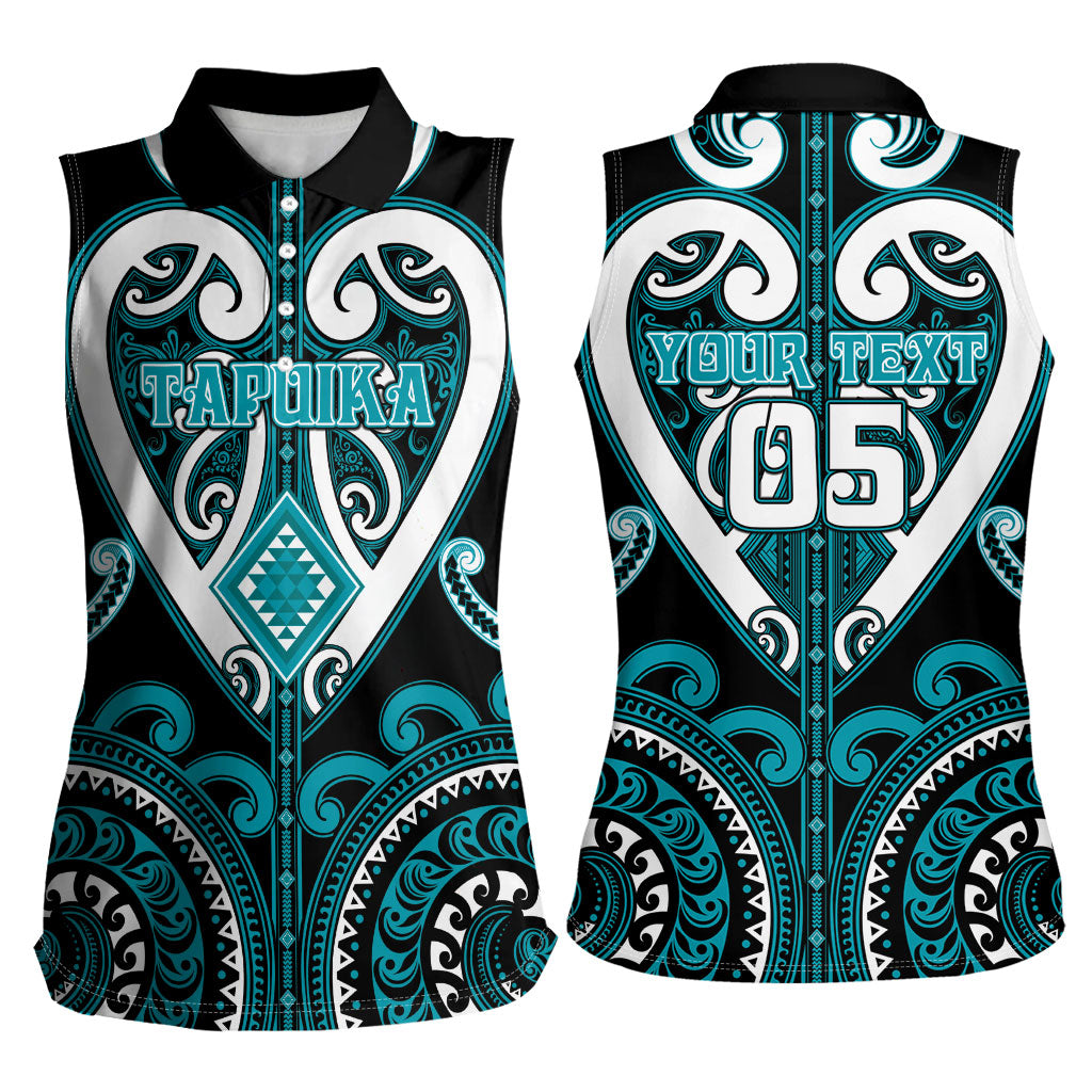 Custom Aotearoa Tapuika Women Sleeveless Polo Shirt Maori Tribal Pattern