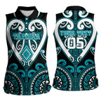 Custom Aotearoa Tapuika Women Sleeveless Polo Shirt Maori Tribal Pattern