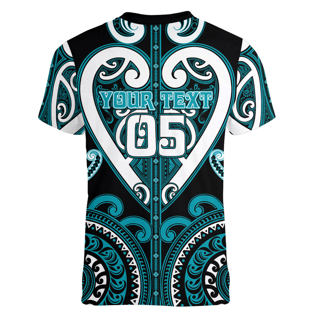 Custom Aotearoa Tapuika Women V-Neck T-Shirt Maori Tribal Pattern
