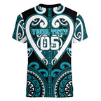 Custom Aotearoa Tapuika Women V-Neck T-Shirt Maori Tribal Pattern