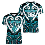 Custom Aotearoa Tapuika Women V-Neck T-Shirt Maori Tribal Pattern