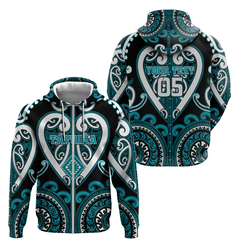 Custom Aotearoa Tapuika Zip Hoodie Maori Tribal Pattern