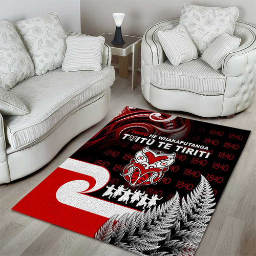 Aotearoa Toitu He Whakaputanga Area Rug Toitu Te Tiriti O Waitangi