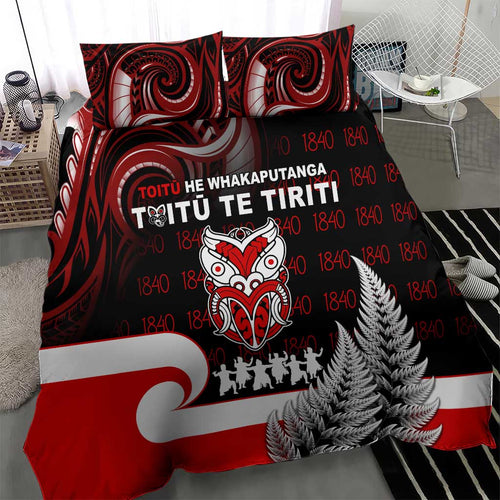 Aotearoa Toitu He Whakaputanga Bedding Set Toitu Te Tiriti O Waitangi