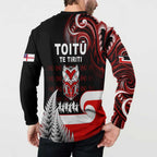 Aotearoa Toitu He Whakaputanga Button Sweatshirt Toitu Te Tiriti O Waitangi