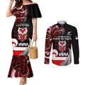 Aotearoa Toitu He Whakaputanga Couples Matching Mermaid Dress and Long Sleeve Button Shirt Toitu Te Tiriti O Waitangi