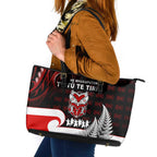 Aotearoa Toitu He Whakaputanga Leather Tote Bag Toitu Te Tiriti O Waitangi