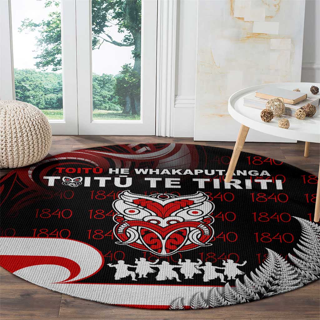 Aotearoa Toitu He Whakaputanga Round Carpet Toitu Te Tiriti O Waitangi