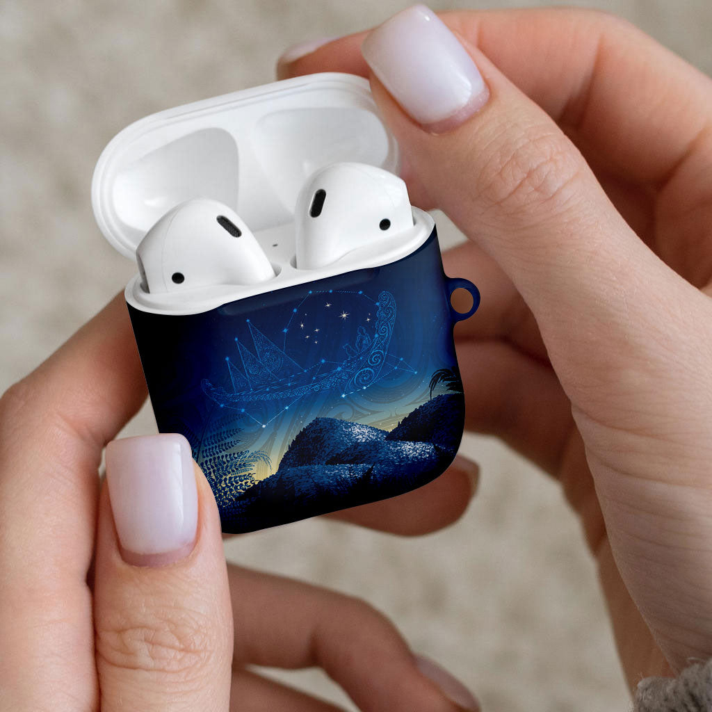 New Zealand Matariki AirPods Case Maori Waka With Silver Fern