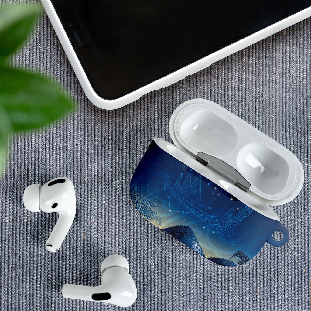 New Zealand Matariki AirPods Case Maori Waka With Silver Fern