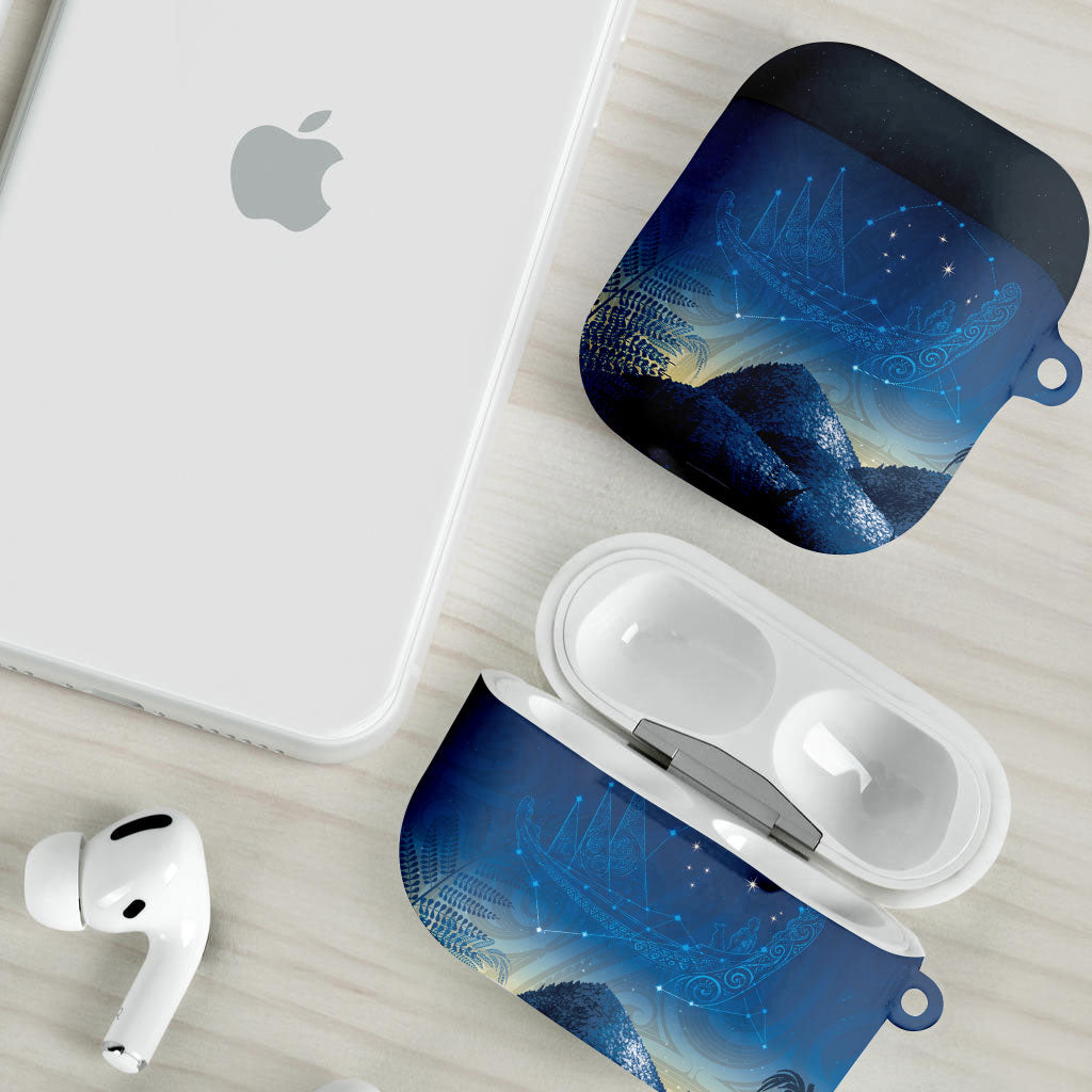 New Zealand Matariki AirPods Case Maori Waka With Silver Fern