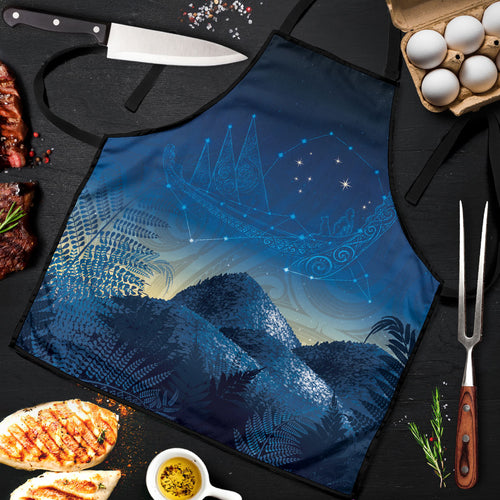 New Zealand Matariki Apron Maori Waka With Silver Fern