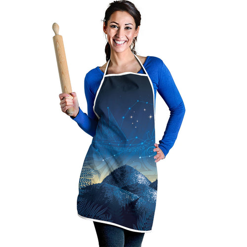 New Zealand Matariki Apron Maori Waka With Silver Fern
