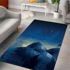 New Zealand Matariki Area Rug Maori Waka With Silver Fern