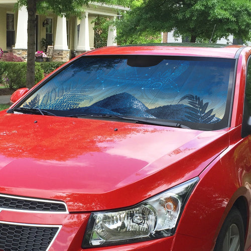 New Zealand Matariki Auto Sun Shade Maori Waka With Silver Fern