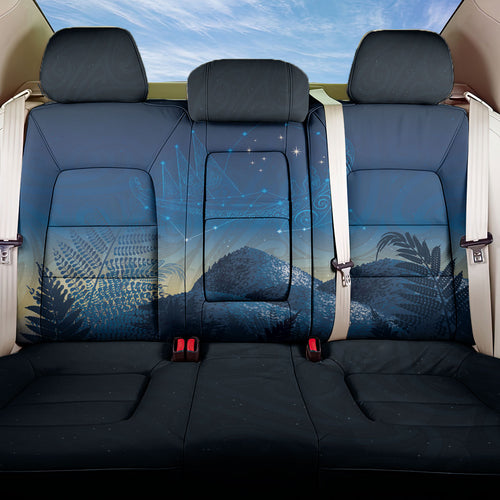New Zealand Matariki Back Car Seat Cover Maori Waka With Silver Fern