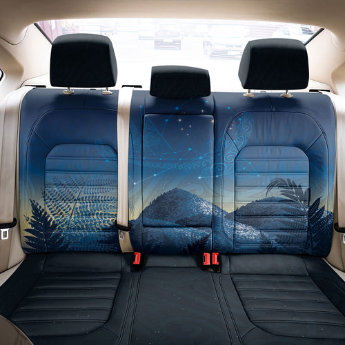 New Zealand Matariki Back Car Seat Cover Maori Waka With Silver Fern