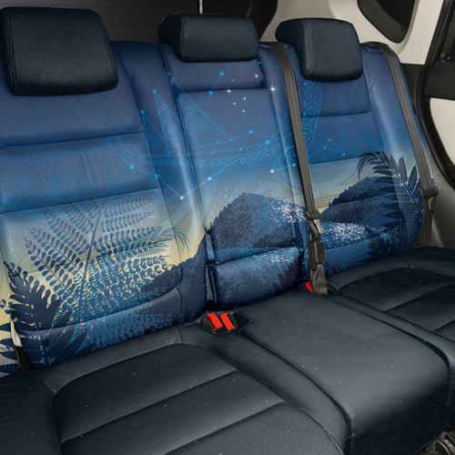 New Zealand Matariki Back Car Seat Cover Maori Waka With Silver Fern
