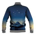 New Zealand Matariki Baseball Jacket Maori Waka With Silver Fern