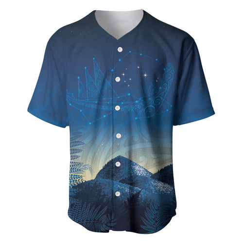 New Zealand Matariki Baseball Jersey Maori Waka With Silver Fern