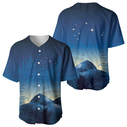 New Zealand Matariki Baseball Jersey Maori Waka With Silver Fern