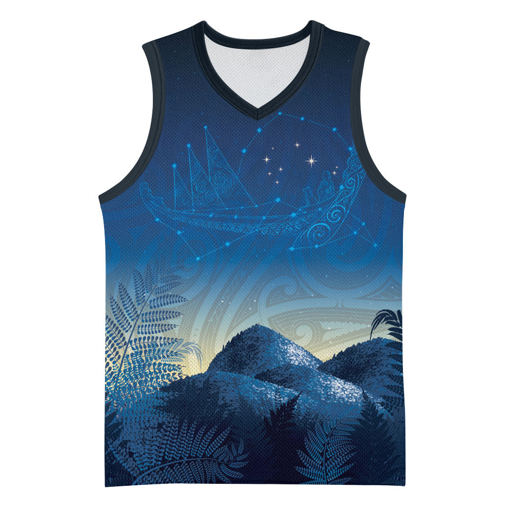 New Zealand Matariki Basketball Jersey Maori Waka With Silver Fern