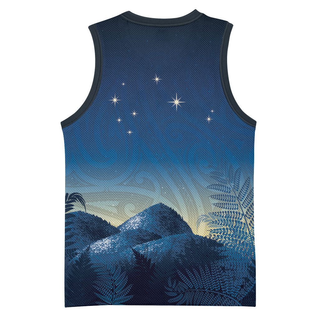 New Zealand Matariki Basketball Jersey Maori Waka With Silver Fern