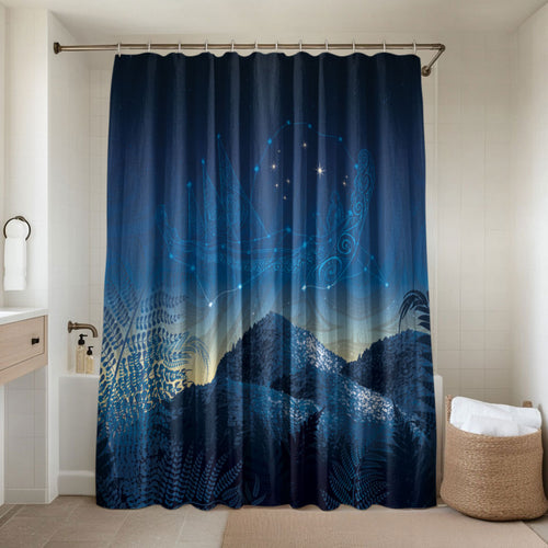 New Zealand Matariki Bathroom Set Maori Waka With Silver Fern