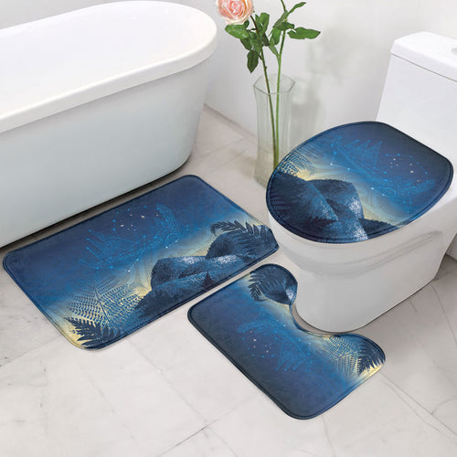 New Zealand Matariki Bathroom Set Maori Waka With Silver Fern