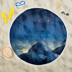 New Zealand Matariki Beach Blanket Maori Waka With Silver Fern