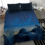 New Zealand Matariki Bedding Set Maori Waka With Silver Fern
