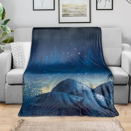 New Zealand Matariki Blanket Maori Waka With Silver Fern
