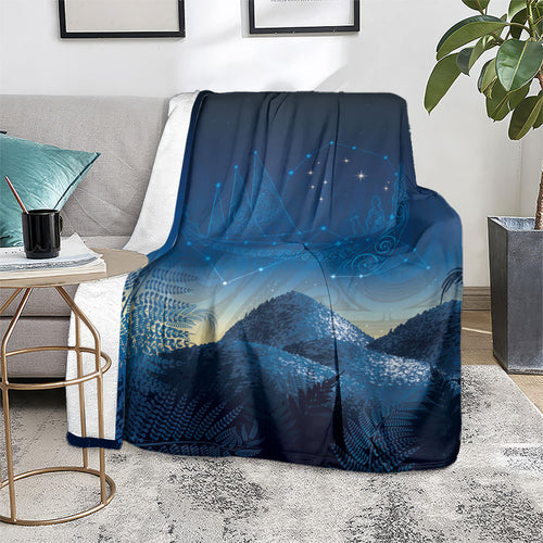 New Zealand Matariki Blanket Maori Waka With Silver Fern