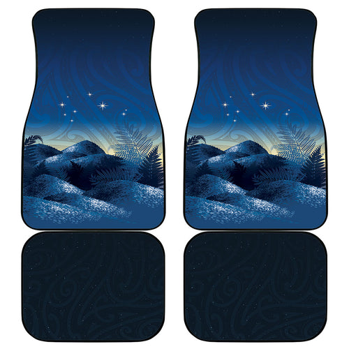 New Zealand Matariki Car Mats Maori Waka With Silver Fern