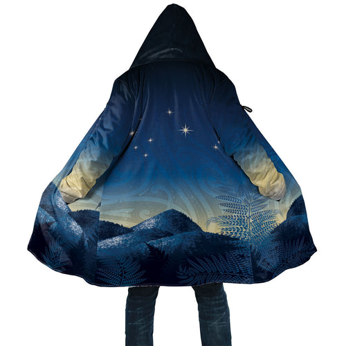 New Zealand Matariki Cloak Maori Waka With Silver Fern
