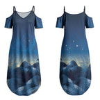 New Zealand Matariki Couples Matching Summer Maxi Dress and Hawaiian Shirt Maori Waka With Silver Fern