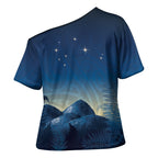 New Zealand Matariki Cross Shoulder Shirt Maori Waka With Silver Fern